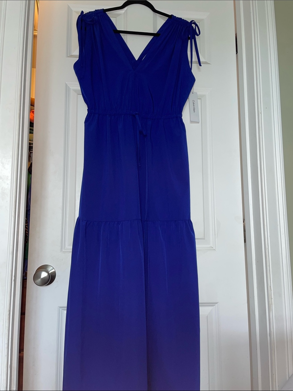 Sleeveless V-Neck Maxi Dress in Royal Blue